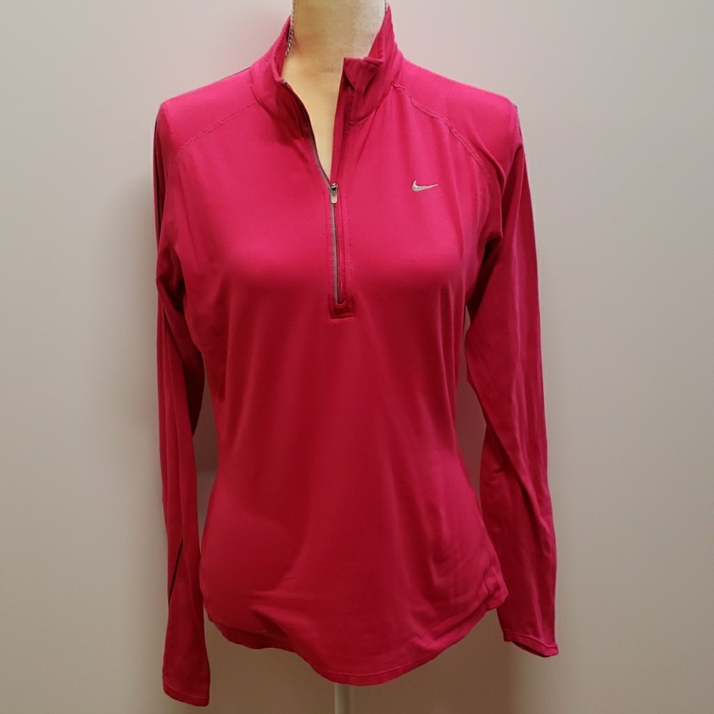M Nike Hot Pink Dri-Fit Long Sleeve Top B83 - Picture 1 of 7